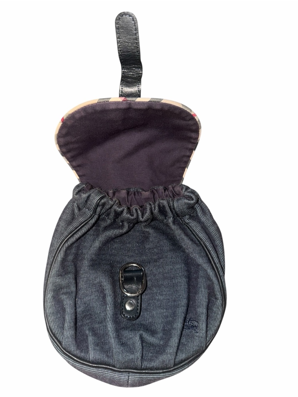 Burberry Denim-Textured Navy Backpack - Picture 5 of 9